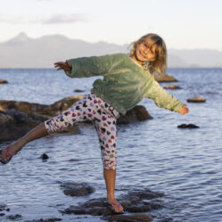 Serena se divertindo ao entardecer