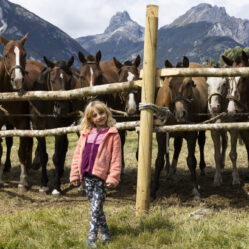 Serena encantada com os cavalos